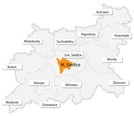 mapa powiatu siedleckiego